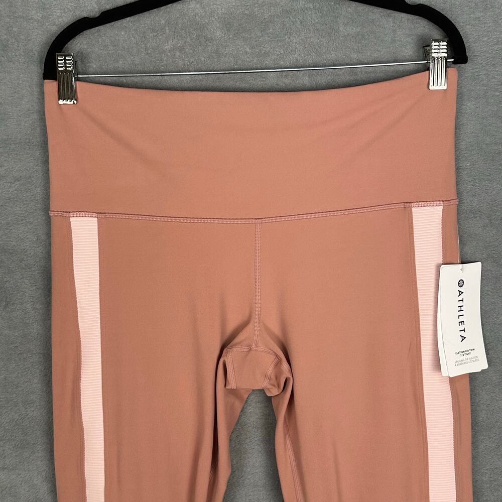 Athleta Leggings Womens 1X Pink Elation Rib Trim 7/8 Tight Workout Comfort Gym - Picture 3 of 14